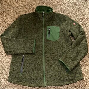 Swiss Tech Green Full-Zip Sweatshirt